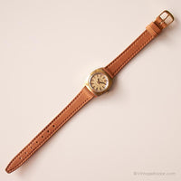Vintage Zentra Mechanical Watch | Gold-tone Dress Watch for Her