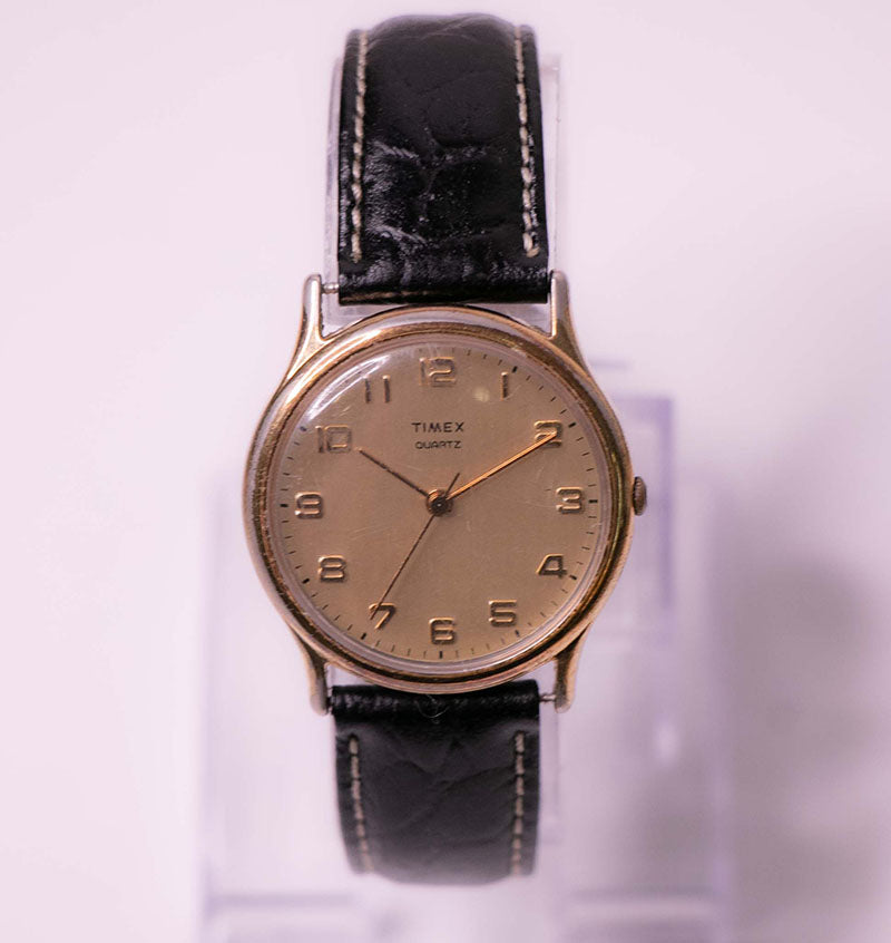 Vintage 90s Timex Quartz Gold-tone Watch with Champagne Dial – Vintage ...