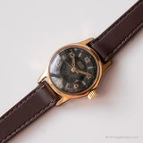 Vintage oriosa mechanisch Uhr | Schwarzes Zifferblatt Uhr für Damen