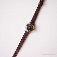 Oriosa mécanique vintage montre | Cadran noir montre Pour dames