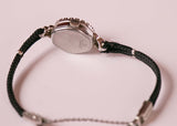 Vintage Silver-tone Waltham Quartz Watch for Women with White Gemstones