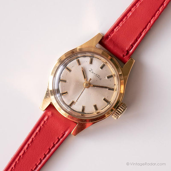 Antiguo Zentra Mecánico reloj para ella | Reloj de pulsera retro de tono de oro