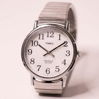 90s Minimalist Timex Indiglo WR 30M Watch | 34mm Silver-tone Watch