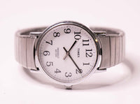 90s minimalistes Timex Indiglo WR 30m montre | 34 mm en argent montre