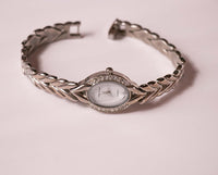 Costa de cuarzo reloj para mujeres | Vestido de tono plateado de damas reloj