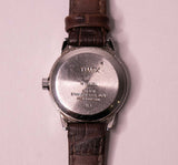Small 25mm Timex Indiglo Date Watch for Women | Brown Leather Strap