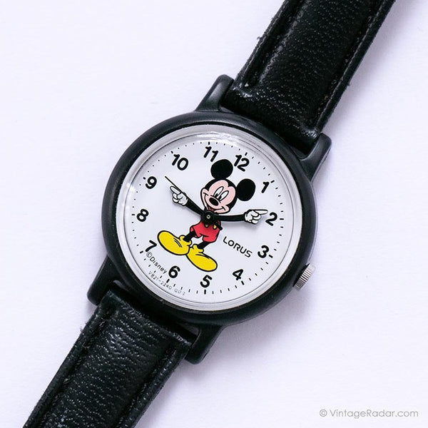 Mickey Mouse Lorus reloj V821-0540 | Antiguo Lorus Reloj de pulsera de cuarzo