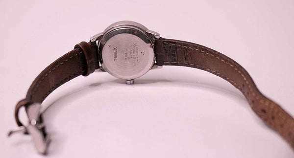 Small 25mm Timex Indiglo Date Watch for Women | Brown Leather Strap ...