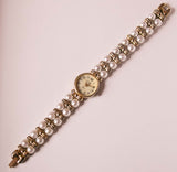 Quartz eko vintage-tonage or montre avec une perle unique montre Bracelet