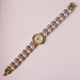 Cuarzo Eko Vintage de Gold-Tone reloj con perla única reloj Pulsera