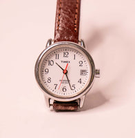 Small Ladies Brown Leather Timex Watch | Timex Indiglo Watch for Women