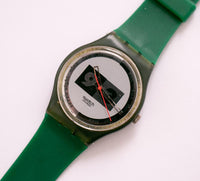 Vintage Nüni GM108 swatch Uhr | Minimalistischer Schwarz swatch Uhr
