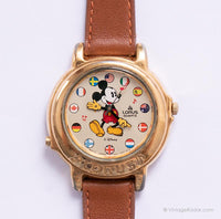 Lorus Musicale di bandiere mondiali Mickey Mouse Guarda V421-0021NT 2 | anni 90 Disney Orologio animato