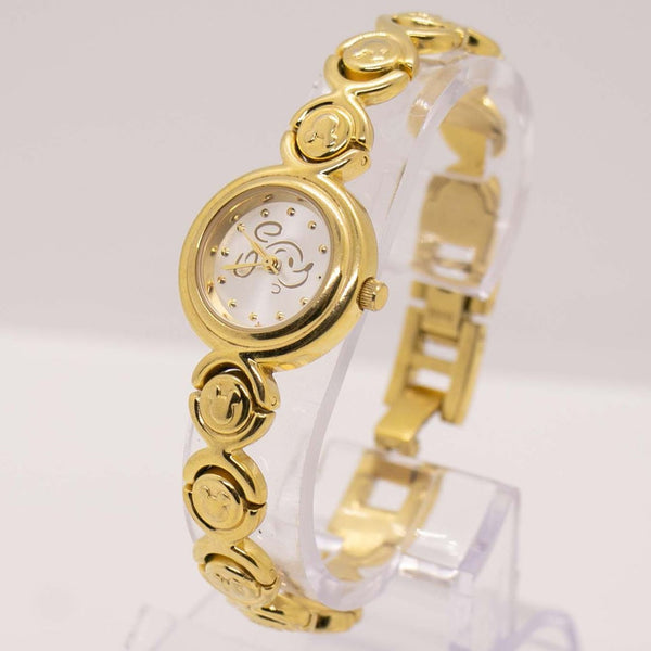Piccolo orologio da donna tono all'oro | Orologio del personaggio vintage per piccoli polsi