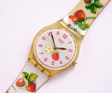 Hacer un pastel GE126 Vintage swatch | Tema de fresa swatch reloj