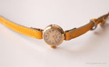 Vintage Corona Mecánica reloj | Pequeño reloj de pulsera de tono de oro para ella