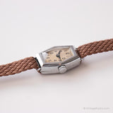Vintage Silver-tone Mechanical Watch | Tiny Wristwatch for Ladies