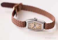 Mécanique en tons d'argent vintage montre | Minuscule montre à bracelet pour les dames