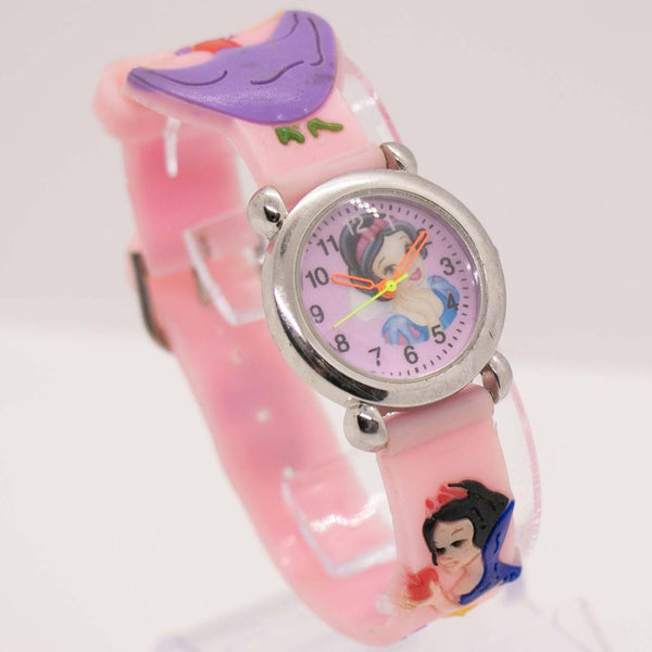 90s Disney ساعة سنو وايت | الوردي الثلج الأبيض Disney ساعة الأميرة
