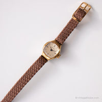 Vintage Zentra Mechanical Watch for Ladies | Tiny Gold-tone Watch