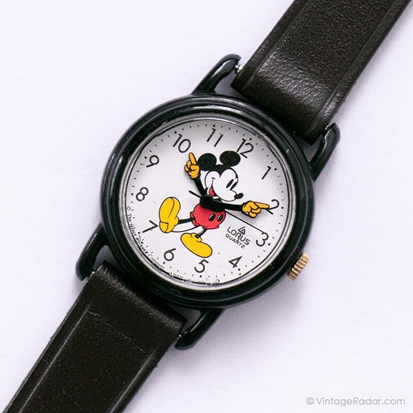 Jahrgang Mickey Mouse Lorus V811-0070 Z0 Uhr | Schwarz Lorus Quarz Uhr