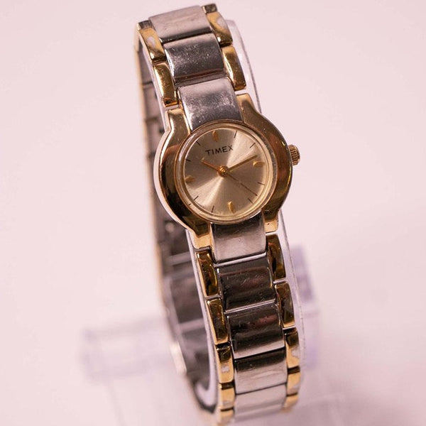 Vintage Two Tone Elegant Timex Watch for Women with Adjustable Clasp