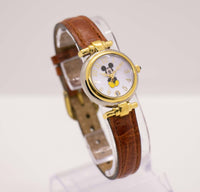 Winziger Gold-Ton Mickey Mouse Uhr | Jahrgang Disney Mickey Mouse Uhr