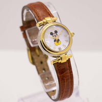 Minuscule or d'or Mickey Mouse montre | Ancien Disney Mickey Mouse montre