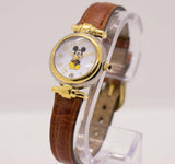 Winziger Gold-Ton Mickey Mouse Uhr | Jahrgang Disney Mickey Mouse Uhr