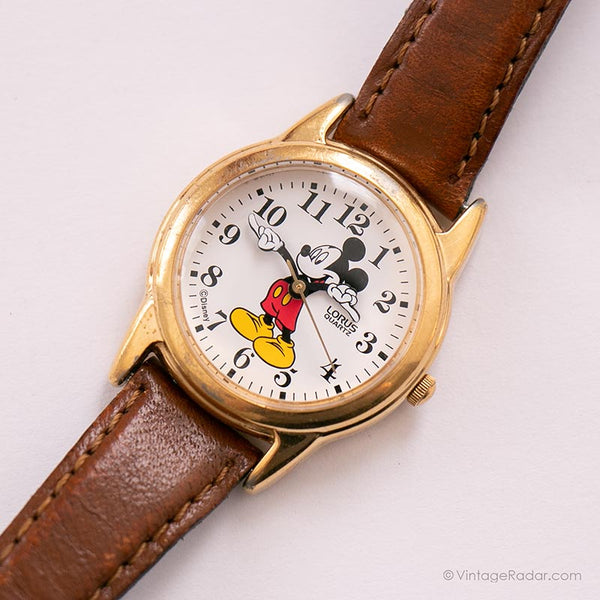 Lorus Mickey Mouse V501-6T80 R1 Uhr | 90S Gold-Ton Disney Uhr