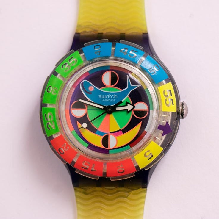 1994 COLOR WHEEL SDV101 Swatch Scuba Watch | Vintage Swiss Watch ...