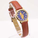 Dial azul vintage Winnie the Pooh reloj | Tono de oro de los 90 Disney reloj