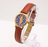 Dial azul vintage Winnie the Pooh reloj | Tono de oro de los 90 Disney reloj