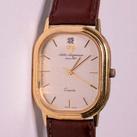 Tono de oro vintage raro Jules Jurgensen Desde 1740 cuarzo reloj