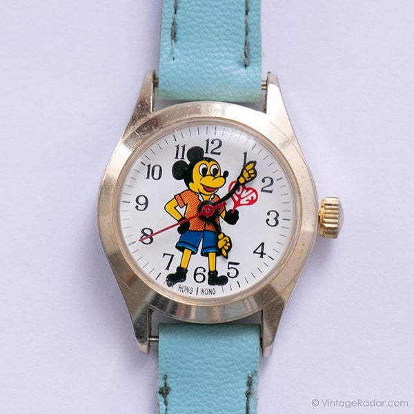 Seltene Vintage 1960er Jahre Mickey Mouse Mechanisch Uhr für Frauen