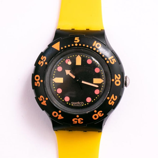 1989 Barrier Reef SDB100 Scuba swatch | Schwarzer Tauch swatch Uhren