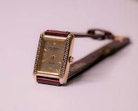 EXTRAÑO Jules Jurgensen Cuarzo de damas reloj con diamante bisel vintage