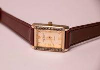 RARO Jules Jurgensen Ladies Quartz orologio con cornice di diamanti vintage