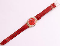 1995 Gloss LK155 Swatch Lady مشاهدة | السيدات الأحمر خمر swatch