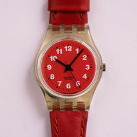 1995 GLOSS LK155 Swatch Lady Watch | Ladies Red Vintage Swatch