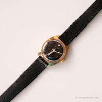 Vintage Swiss-made Alfex Mechanical Watch for Women with Black Dial