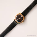Vintage-Schweizer Alfex Mechanisch Uhr Für Frauen mit schwarzem Zifferblatt