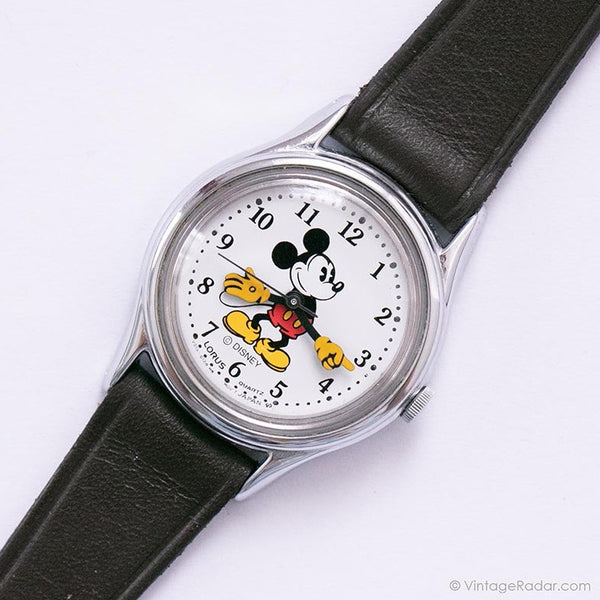 نغمة الفضة خمر Mickey Mouse Lorus V515-6080 A1 Quartz Watch