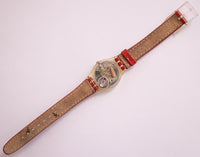 1995 Gloss LK155 Swatch Lady مشاهدة | السيدات الأحمر خمر swatch