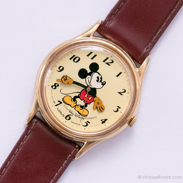 Tono de oro vintage Lorus V515-6000 A1 Mickey Mouse reloj | Disney reloj