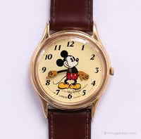 Vintage Gold-Ton Lorus V515-6000 A1 Mickey Mouse Uhr | Disney Uhr