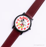 Negro vintage Lorus Mickey Mouse reloj | 90 Disney Cuarzo reloj