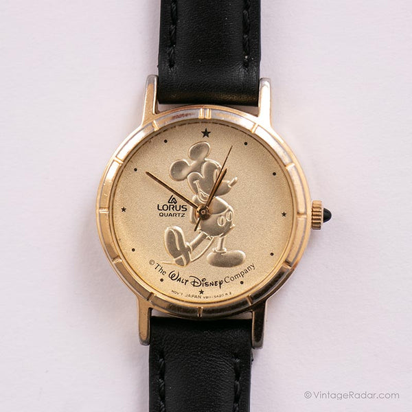 Ancien Mickey Mouse Or montre RARE Lorus Quartz montre – Vintage