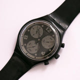 MOON SHADOW SCB110 Vintage Swatch Watch | Black Luxury Chronograph
