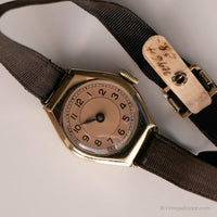Art Deco 1940s Watch German Watch - ساعة السيدات المطلية بالذهب